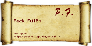 Peck Fülöp névjegykártya